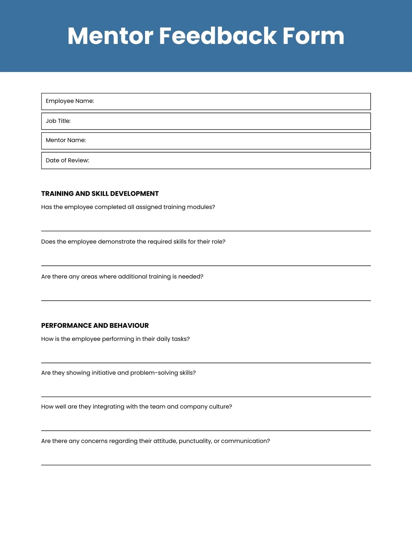 Employee Training Checklist