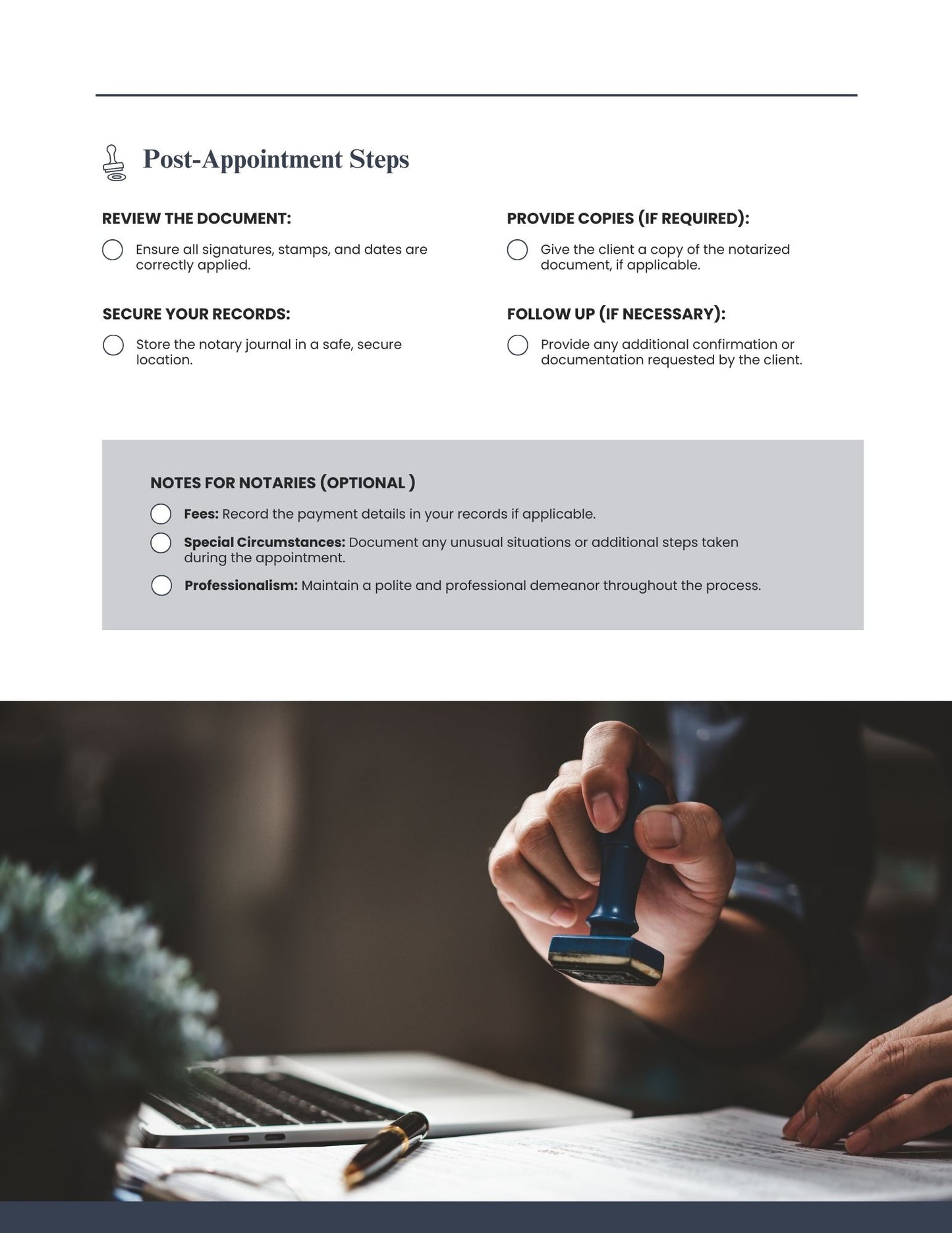 Notary Appointment Checklist