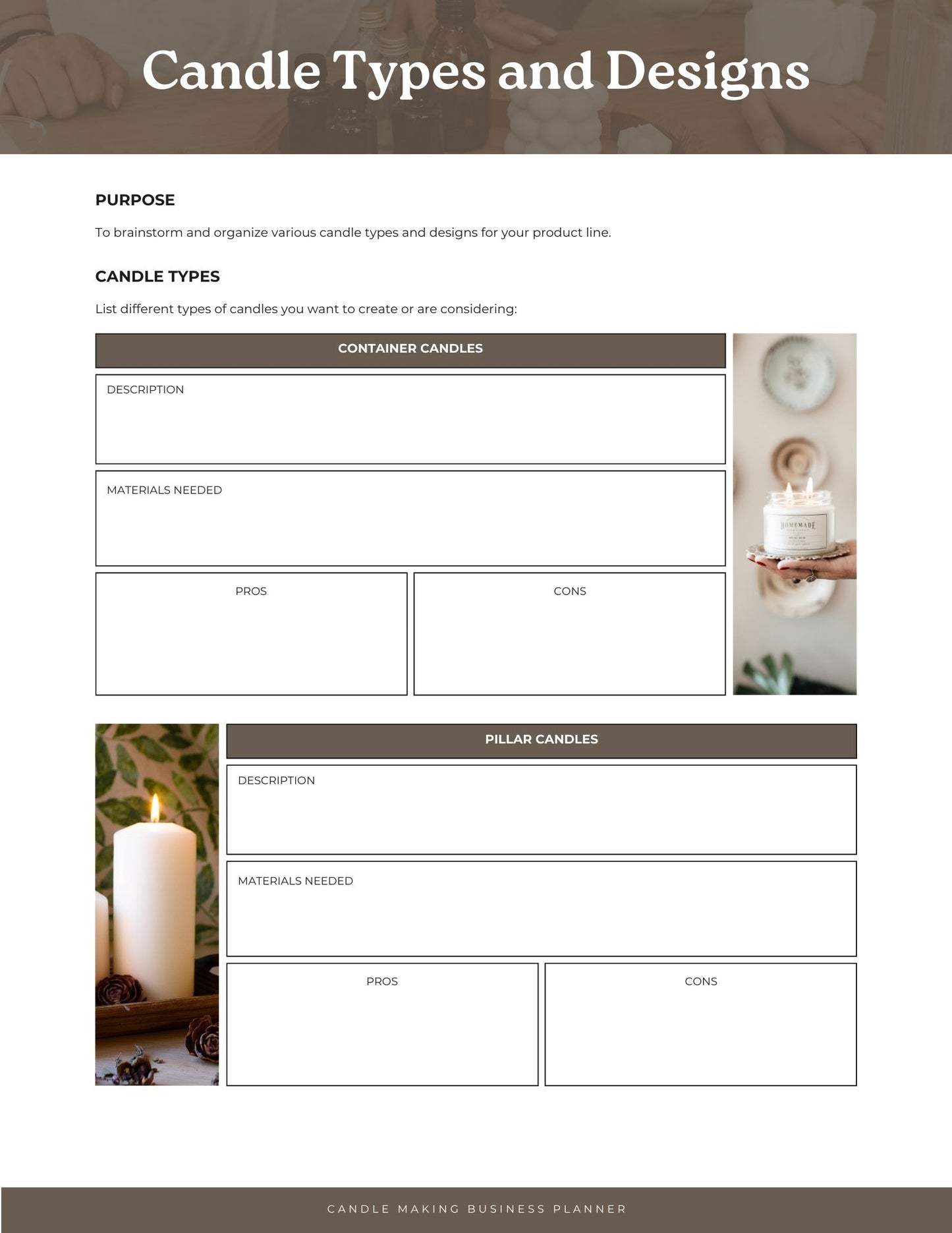 Candle Making Business Planner