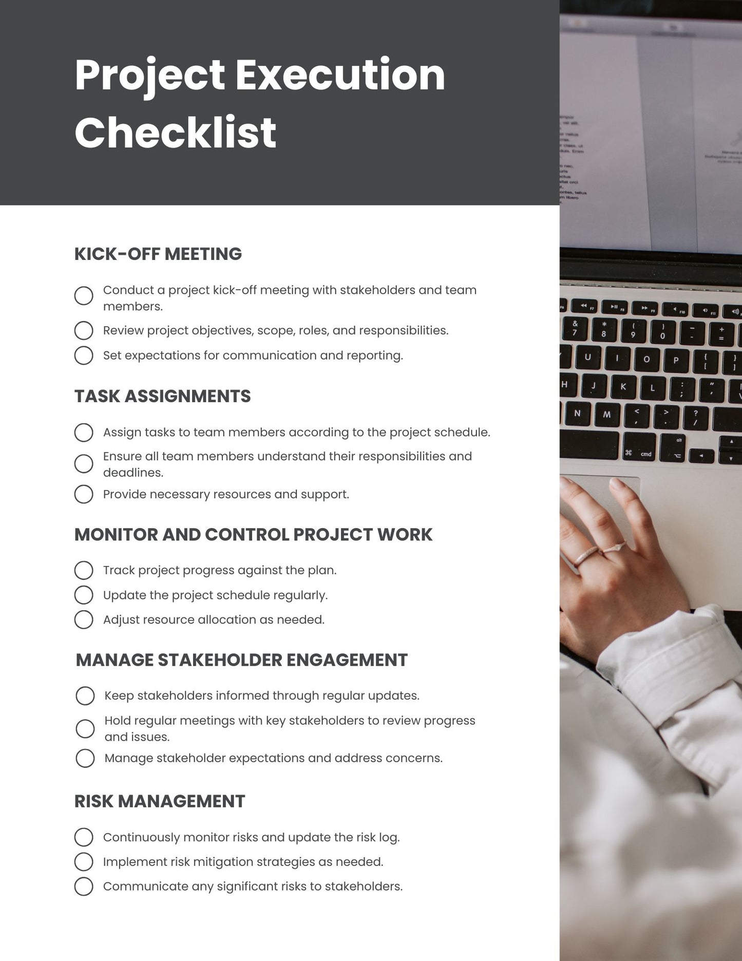 Project Manager Checklist
