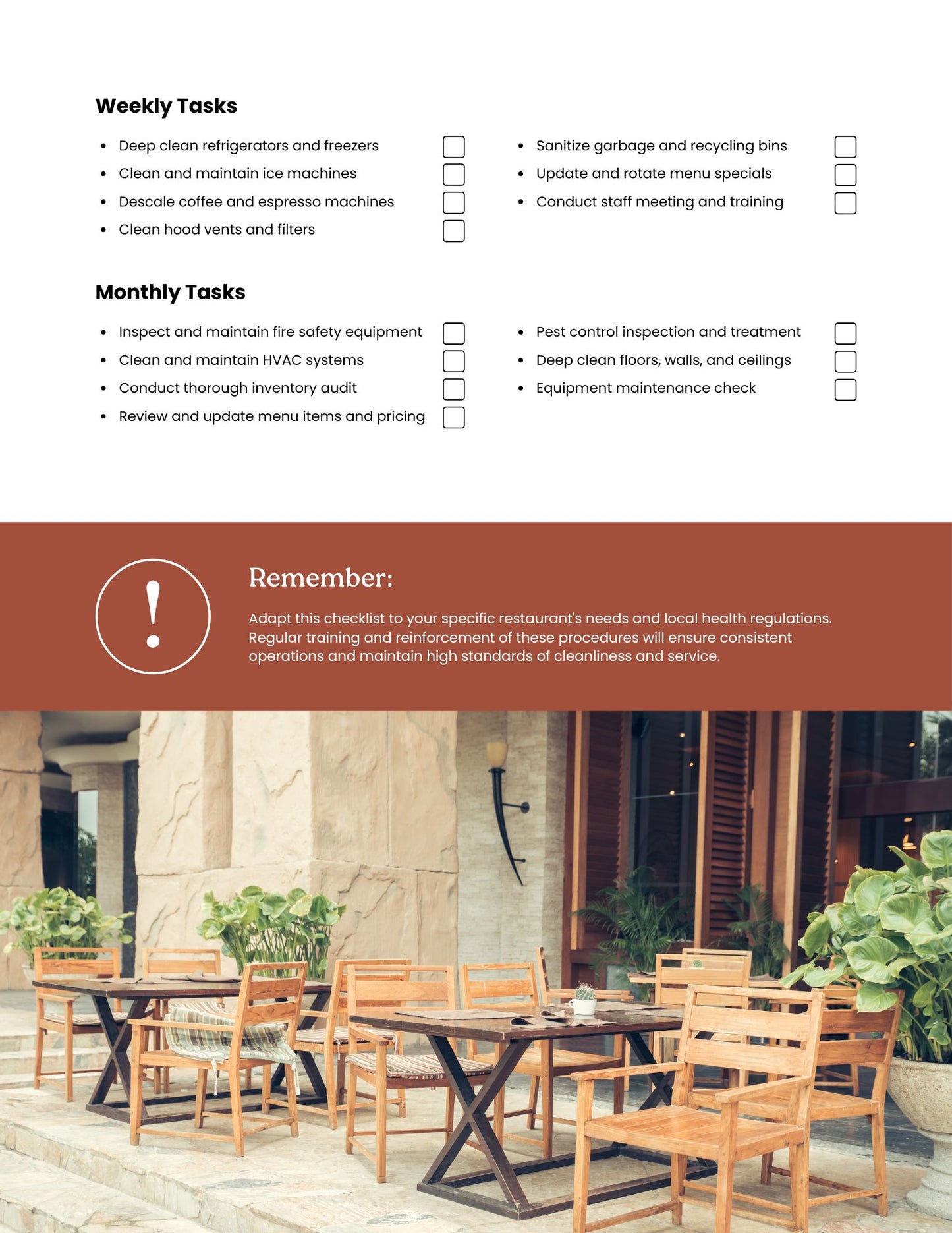 Business Opening & Closing Procedure Checklist